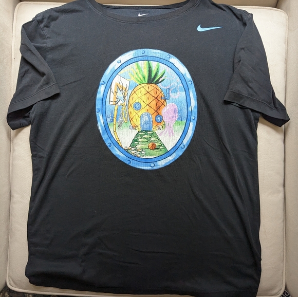 LIMITED EDITION Nike Men Kyrie Irving x Spongebob T-shirt - M - Picture 1 of 7